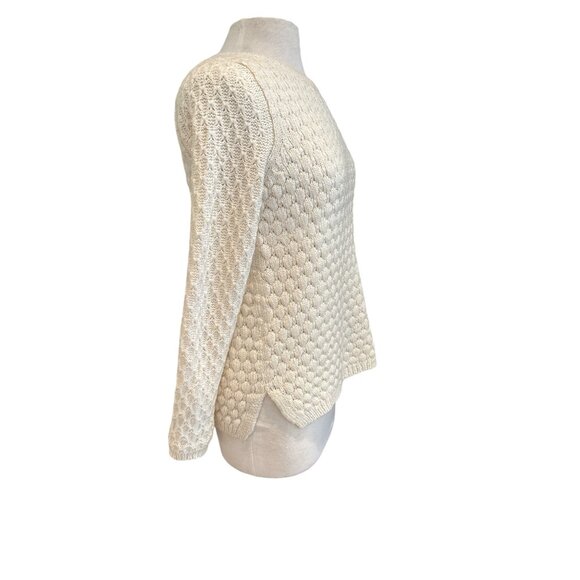 Cottage Core Field Flower Cream Knit Sweater Medium - Picture 5 of 9